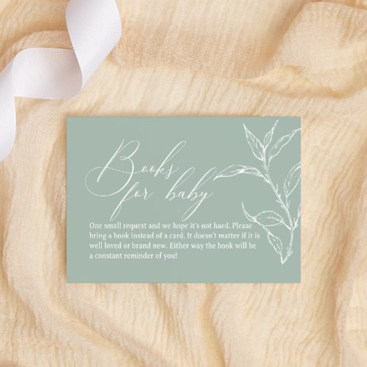 ヴィンテージタイムレスフローラグリーンブックベビーシャワー ノートカード