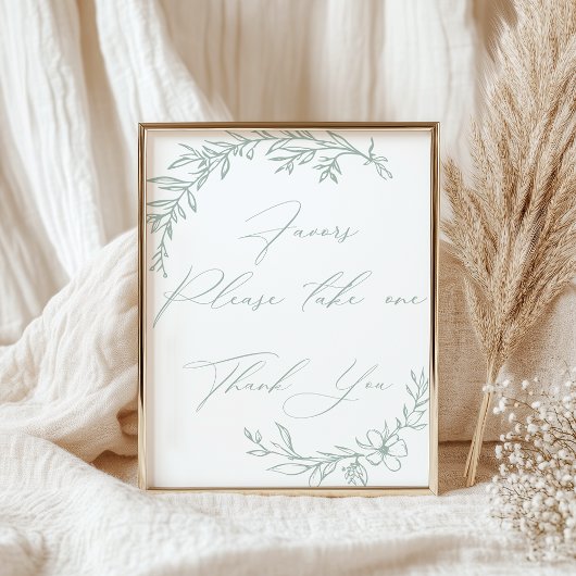 ヴィンテージタイムレスフローラグリーンベイビーシャワーの好意 ポスター