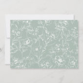 ヴィンテージタイムレスフローラグリーンベビーシャワー 招待状 (裏面)