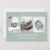 ヴィンテージタイムレスフローラグリーンベビー 招待状 (正面)