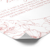 ヴィンテージタイムレスフローラピンクベビーシャワーゲーム ポスター (角)