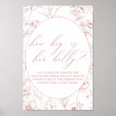 ヴィンテージタイムレスフローラピンクベビーシャワーゲーム ポスター (正面)