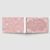 ヴィンテージタイムレスフローラピンクベビーシャワーフォイル ゲストブック (全面)