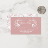 ヴィンテージタイムレスフローラピンクベビーディスプレイシャワー ノートカード (正面/裏面インサイチュ)