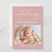 ヴィンテージタイムレスフローラピンクベビー発表 招待状 (正面)