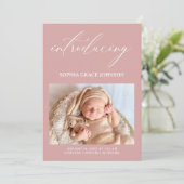 ヴィンテージタイムレスフローラピンクベビー発表 招待状 (スタンド正面)