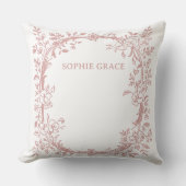 ヴィンテージタイムレスフローラピンクベビー クッション (正面)