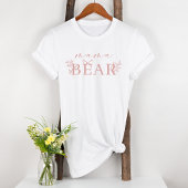 ヴィンテージタイムレスフローラピンク妊婦のママベア Tシャツ