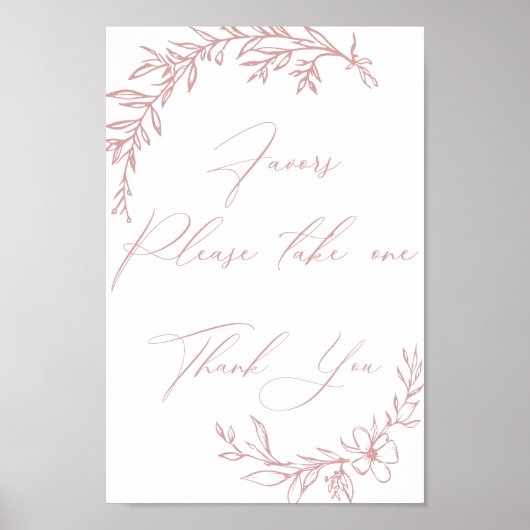 ヴィンテージタイムレスフローラピンク赤ちゃんシャワー特典 ポスター (正面)