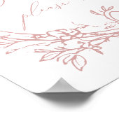 ヴィンテージタイムレスフローラピンク赤ちゃんシャワー特典 ポスター (角)