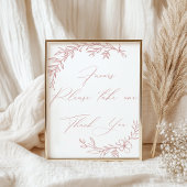 ヴィンテージタイムレスフローラピンク赤ちゃんシャワー特典 ポスター