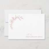 ヴィンテージタイムレスフローラピンク赤ちゃんシャワー サンキューカード (裏面)