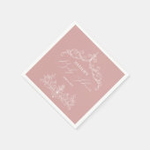 ヴィンテージタイムレスフローラピンク赤ちゃんシャワー スタンダードカクテルナプキン (角)