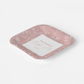 ヴィンテージタイムレスフローラピンク赤ちゃんシャワー ペーパープレート (傾斜あり)