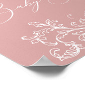 ヴィンテージタイムレスフローラピンク赤ちゃんシャワー ポスター (角)