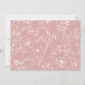 ヴィンテージタイムレスフローラピンク赤ちゃんシャワー 招待状 (裏面)