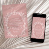 ヴィンテージタイムレスフローラピンクbyメール赤ちゃんシャワー 招待状