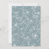 ヴィンテージタイムレスフローラフレームブルーベビーシャワー 招待状 (裏面)