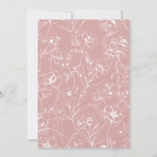 ヴィンテージタイムレスフローラフレーム赤ちゃんシャワー 招待状 (裏面)