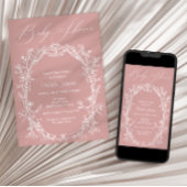 ヴィンテージタイムレスフローラフレーム赤ちゃんシャワー 招待状