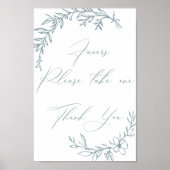 ヴィンテージタイムレスフローラブルーベビーシャワーの好意 ポスター (正面)