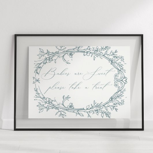 ヴィンテージタイムレスフローラブルーベビーシャワー特典 ポスター