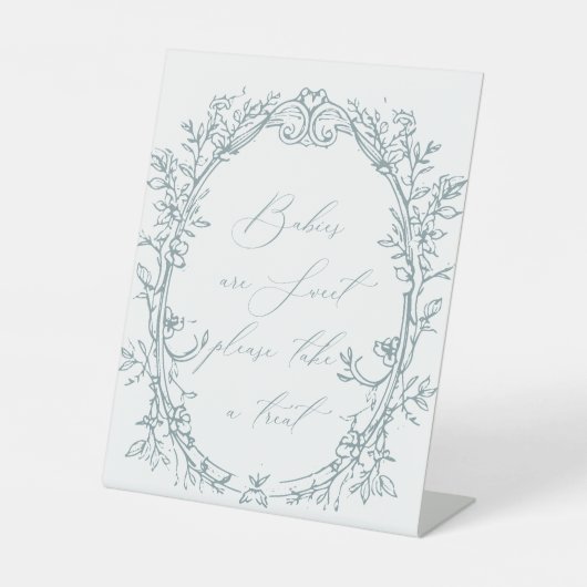 ヴィンテージタイムレスフローラブルーベビーシャワー特典 台座サイン (正面)