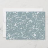 ヴィンテージタイムレスフローラブルーベビーシャワー 招待状 (裏面)