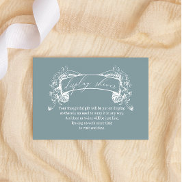 ヴィンテージタイムレスフローラブルーベビーディスプレイシャワー ノートカード