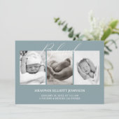 ヴィンテージタイムレスフローラブルーベビー発表 招待状 (スタンド正面)