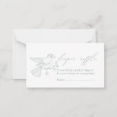 ヴィンテージタイムレスフローラベビーシャワーおむつラッフル ノートカード (正面)