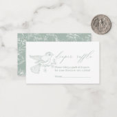 ヴィンテージタイムレスフローラベビーシャワーおむつラッフル ノートカード (正面/裏面インサイチュ)