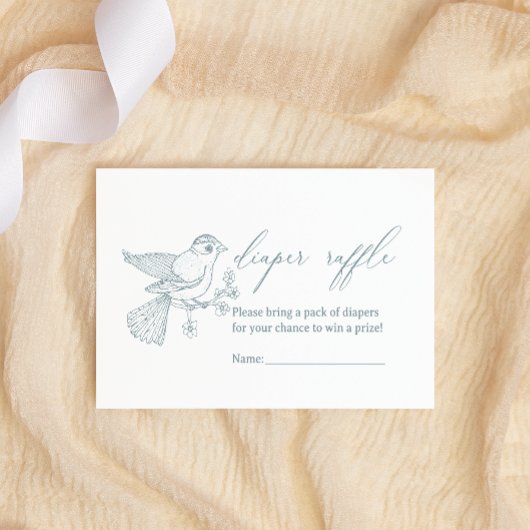 ヴィンテージタイムレスフローラベビーシャワーおむつラッフル ノートカード