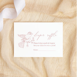 ヴィンテージタイムレスフローラベビーシャワーおむつラッフル ノートカード