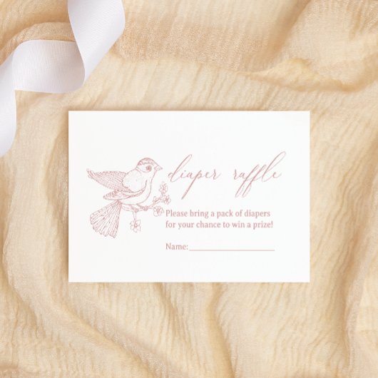ヴィンテージタイムレスフローラベビーシャワーおむつラッフル ノートカード