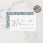 ヴィンテージタイムレスフローラベビーシャワーおむつラッフル ノートカード (正面/裏面インサイチュ)