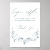 ヴィンテージタイムレスフローラベビーシャワーおむつラッフル ポスター (正面)