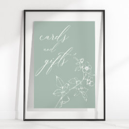 ヴィンテージタイムレスフローラベビーシャワーカードギフト ポスター