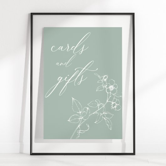 ヴィンテージタイムレスフローラベビーシャワーカードギフト ポスター