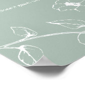 ヴィンテージタイムレスフローラベビーシャワー推測ゲーム ポスター (角)