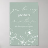 ヴィンテージタイムレスフローラベビーシャワー推測ゲーム ポスター (正面)