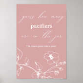 ヴィンテージタイムレスフローラベビーシャワー推測ゲーム ポスター (正面)