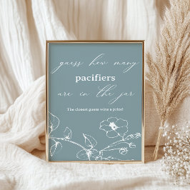 ヴィンテージタイムレスフローラベビーシャワー推測ゲーム ポスター