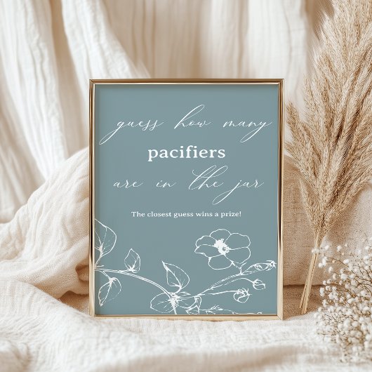 ヴィンテージタイムレスフローラベビーシャワー推測ゲーム ポスター
