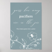 ヴィンテージタイムレスフローラベビーシャワー推測ゲーム ポスター (正面)