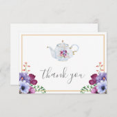 ヴィンテージタイム茶フローラブライダルシャワー サンキューカード (正面/裏面)