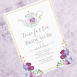 ヴィンテージタイム茶フローラブライダルシャワー 招待状