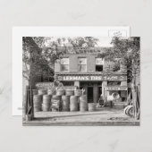 ヴィンテージタイヤショップ白黒写真 ポストカード (正面/裏面)