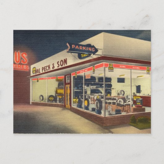 ヴィンテージタイヤショップ ポストカード (正面)