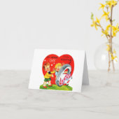 ヴィンテージタイヤスイング対バレンタイン カード (黄色い花)